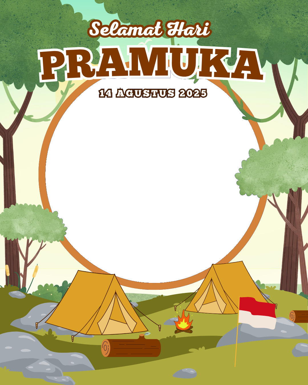 Preview Template Bingkai Hari Pramuka 2025