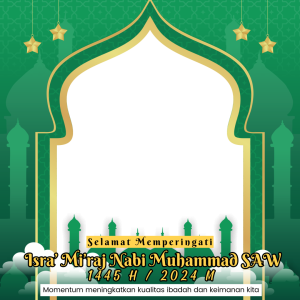 Bingkai Isra Miraj Nabi Muhammad 1445 H