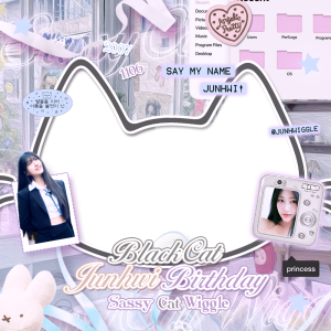 ฅ≽(•⩊ •マ≼ black cat, junhwi birthday 🐈🖤