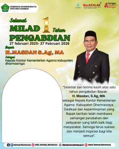MILAD SATU TAHUN KEPALA KANTOR