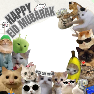 HAPPY EID MUBARAK (WITH CAT MEME)