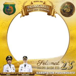 Bingkai Foto Media Sosial Hari Jadi Ke-23 Kab. Pasangkayu Tahun 2026
