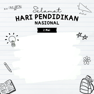 Bingkai Hari Pendidikan Nasional 2026 Simple Minimalist